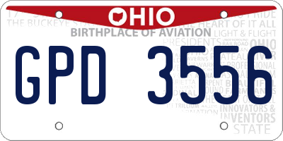 OH license plate GPD3556
