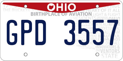 OH license plate GPD3557