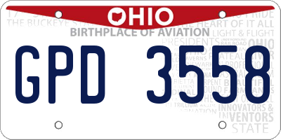 OH license plate GPD3558