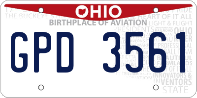 OH license plate GPD3561