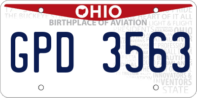 OH license plate GPD3563