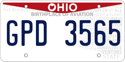 OH license plate GPD3565