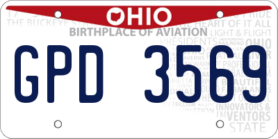 OH license plate GPD3569