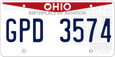 OH license plate GPD3574