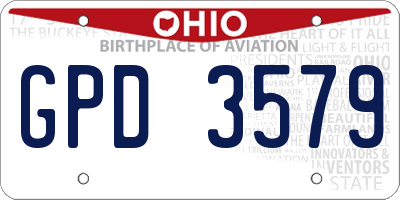 OH license plate GPD3579
