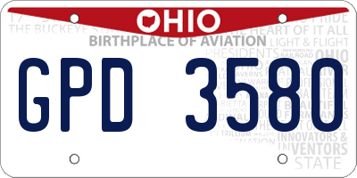 OH license plate GPD3580