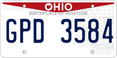 OH license plate GPD3584