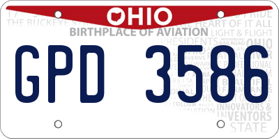 OH license plate GPD3586