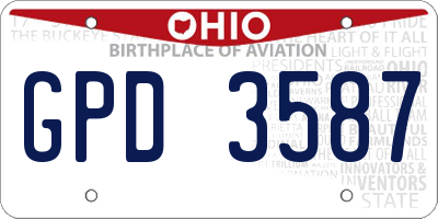 OH license plate GPD3587