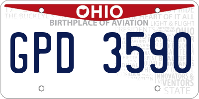 OH license plate GPD3590