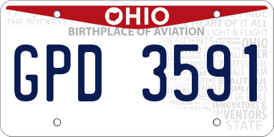 OH license plate GPD3591