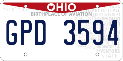 OH license plate GPD3594
