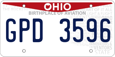 OH license plate GPD3596