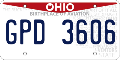 OH license plate GPD3606