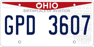 OH license plate GPD3607