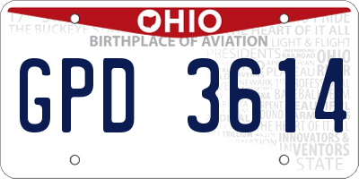OH license plate GPD3614