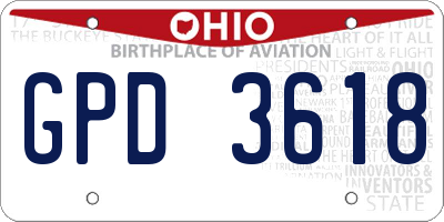 OH license plate GPD3618
