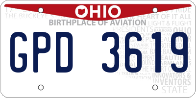OH license plate GPD3619