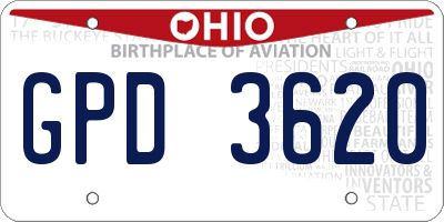 OH license plate GPD3620