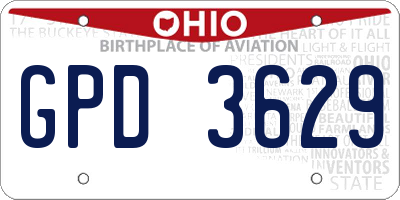 OH license plate GPD3629