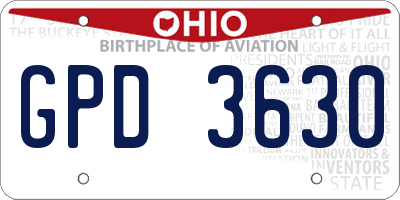 OH license plate GPD3630