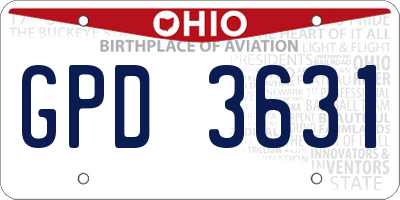 OH license plate GPD3631