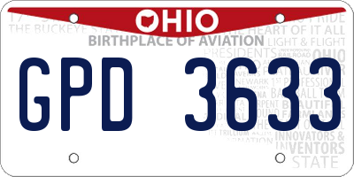 OH license plate GPD3633