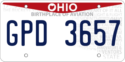 OH license plate GPD3657
