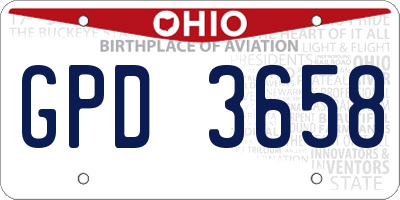 OH license plate GPD3658