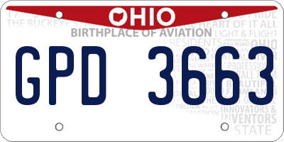 OH license plate GPD3663