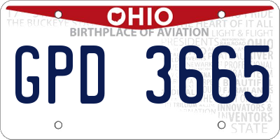OH license plate GPD3665