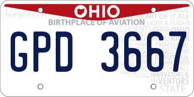 OH license plate GPD3667