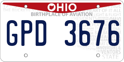 OH license plate GPD3676
