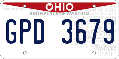 OH license plate GPD3679