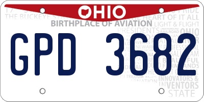 OH license plate GPD3682