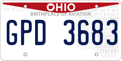 OH license plate GPD3683