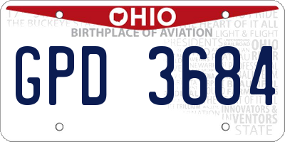 OH license plate GPD3684