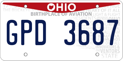 OH license plate GPD3687