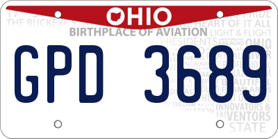 OH license plate GPD3689