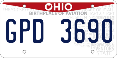 OH license plate GPD3690