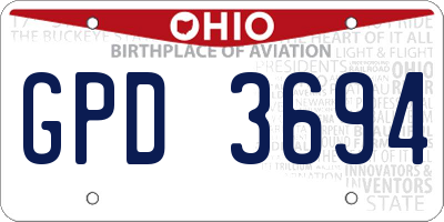 OH license plate GPD3694