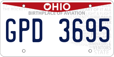 OH license plate GPD3695