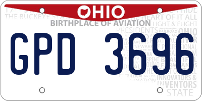 OH license plate GPD3696