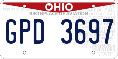 OH license plate GPD3697