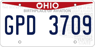 OH license plate GPD3709