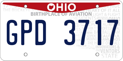 OH license plate GPD3717