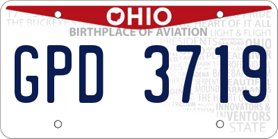 OH license plate GPD3719