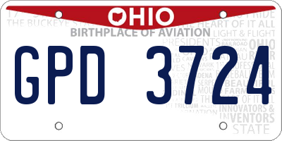 OH license plate GPD3724