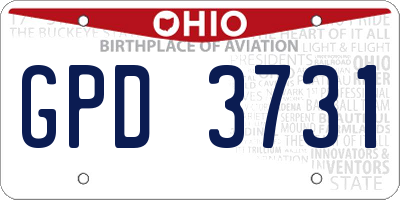 OH license plate GPD3731