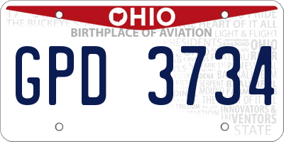 OH license plate GPD3734